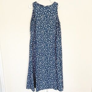 MISSLOOK Floral Sleeveless Maxi Dress XL Front Pockets Comfy Casual Dress Navy
